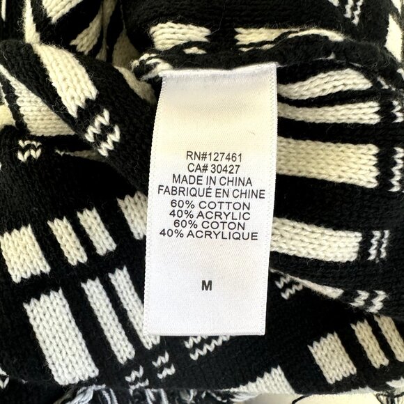 NWT Wildfox Sweater Size M Reece Ritzy Fringe Black White Grunge Gothic - Picture 10 of 12